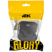 Выключатель накладной 1 клавиша, цвет сталь, с подсветкой, IEK GLORY