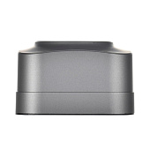  Розетка двойная накладная с заземлением, цвет сталь, IEK GLORY 