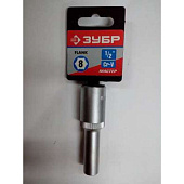 Головка торцовая (1/2")FLANK удлиненная, 8мм, ЗУБР Головка торцовая (1/2")FLANK удлиненная, 8мм, ЗУБР