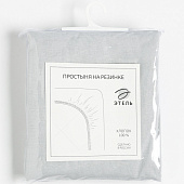  Простыня на резинке 180х200 Этель хлопок, поплин, серый, 9241733 