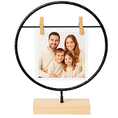 Фоторамка с прищепкой для фото и светодиодами «Circle loft» 