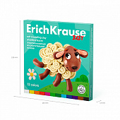  Пластилин 12 цветов ErichKrause Baby на растительной основе, со стеком, в коробке, 61325 