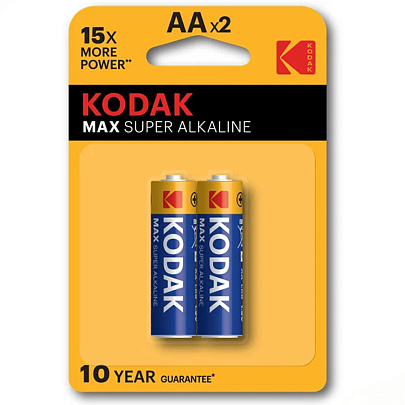 Батарейка LR6, 2шт, АА, Kodak MAX SUPER Батарейка LR6, 2шт, АА, Kodak MAX SUPER