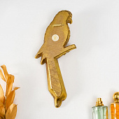 Панно интерьерное Зеркальный попугай с узорами, 13х4х30 см, полистоун, золото, 10203959 Панно интерьерное Зеркальный попугай с узорами, 13х4х30 см, полистоун, золото, 10203959