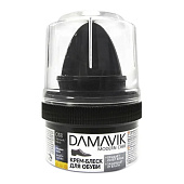  DAMAVIK Крем-блеск для обуви с губкой, пласт.банка 50мл. черный Арт. 9306-018 
