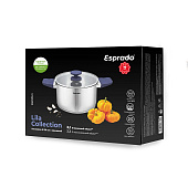 Кастрюля с крышкой, 20х11 cм, 3,3 л, нержавеющая сталь, Lila,LILL20PE101
