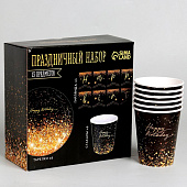 Посуда одноразовая бумажная Happy birthday, 6 тарелок, 6 стаканов, 1 гирлянда Посуда одноразовая бумажная Happy birthday, 6 тарелок, 6 стаканов, 1 гирлянда