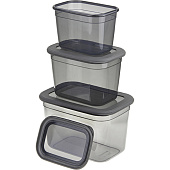 Набор емкостей д/продуктов "Респект"3шт (0,8/1,3/2,3л) Графитовый М1265 Набор емкостей д/продуктов "Респект"3шт (0,8/1,3/2,3л) Графитовый М1265