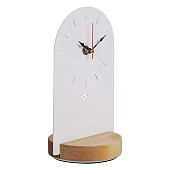  Часы Рубин Классика, металл и дерево, белый, откр стрелка, 1321-001 (10) 