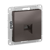 Розетка компьютерная встраиваемая RJ45 UTP cat 5e, цвет мокко, SE AtlasDesign