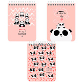 Блокнот А6, 108х145 мм, 40 л, гребень, картон, клетка, Brauberg Kids, Панды, 114393 Блокнот А6, 108х145 мм, 40 л, гребень, картон, клетка, Brauberg Kids, Панды, 114393