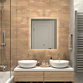 Зеркало с LED подсветкой Trezhe Led 600х700 с бесконтактным сенсором теплая подсветка Континент Зеркало с LED подсветкой Trezhe Led 600х700 с бесконтактным сенсором теплая подсветка Континент