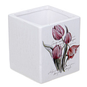 Кашпо Цветы 0,8л 10х9см, керамика INBLOOM 164-358 Кашпо Цветы 0,8л 10х9см, керамика INBLOOM 164-358