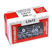 Саморезы универсальные оцинкованные ШУц 3,0х12мм, потайная голова, 500шт Саморезы универсальные оцинкованные ШУц 3,0х12мм, потайная голова, 500шт