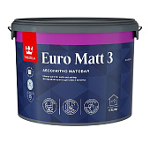 Краска интерьерная абсолютно матовая Tikkurila EURO 3 База А 9л Краска интерьерная абсолютно матовая Tikkurila EURO 3 База А 9л