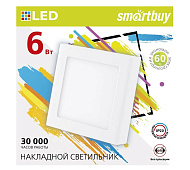  Светильник точечный накладной LED SDL  6Вт 6500К квадрат белый (110х28) /Smartbuy 