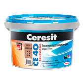 Затирка CE40 Aquastatic 55 светло-коричневая (2кг) /Церезит Затирка CE40 Aquastatic 55 светло-коричневая (2кг) /Церезит