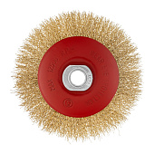 Щетка "тарелка" для УШМ 115 мм, М14 латун. витая пров.Matrix Щетка "тарелка" для УШМ 115 мм, М14 латун. витая пров.Matrix