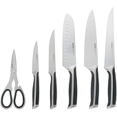  Набор из 5 кухонных ножей, ножниц и блока для ножей с ножеточкой,722616  NADOBA, серия URSA 