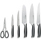  Набор из 5 кухонных ножей, ножниц и блока для ножей с ножеточкой,722616  NADOBA, серия URSA 