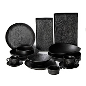Блюдо для подачи Magistro Black style, фарфор, чёрное 10630439 Блюдо для подачи Magistro Black style, фарфор, чёрное 10630439