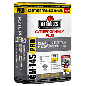  Клей для плитки, керамогранита Суперполимер PLUS PRO GM-145 25кг /Геркулес 