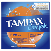  Тампоны TAMPAX Compak женские гигиенические с аппл. Super Plus Duo 16шт 