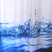  Штора для ванной Капля полиэстер 180х180см 12 колец с утяжелителем мультиколор /104135 /104227 