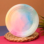 Набор бумажных тарелок 6 шт. "Радуга" (180 мм) Набор бумажных тарелок 6 шт. "Радуга" (180 мм)