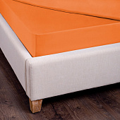 Простыня на резинке 200х200 сатин оранж Простыня на резинке 200х200 сатин оранж