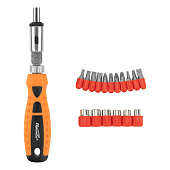 Отвертка реверсивная с шарниром, биты, торцевые головки, 18шт, Sparta Отвертка реверсивная с шарниром, биты, торцевые головки, 18шт, Sparta