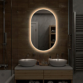 Зеркало с LED подсветкой Fleur Led 600х1000 с бесконтактным сенсором теплая подсветка Континент Зеркало с LED подсветкой Fleur Led 600х1000 с бесконтактным сенсором теплая подсветка Континент