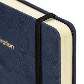  Ежедневник недатированный А5 160л, Brauberg Velvet, резинка, держатель, синий, 116243 