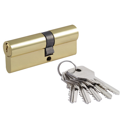  Цилиндр ключ/ключ МЦ-ECO-STD-Z-Л-80 (45-35) (латунь/золото) Нора-М 