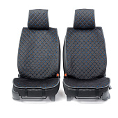  Накидки на сиденье Car Performance передние 2 шт алькантара черн/синие 5шт/уп CUS-1012 BK/BL 