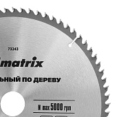 Пильный диск по дереву 255х32мм 72 зуба  Matrix