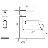 Смеситель для раковины Графика нерж.сталь белый DW1101-Z13 1/10 G016085 Gota Rocio