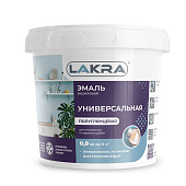  Эмаль акрил. универсальная Лакра Белая полуглянцевая 0,9кг 