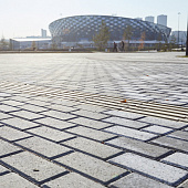 Плитка тротуарная Брусчатка Алом Серая 200х100х40мм (16,2м2/палл; 50шт/м2) Плитка тротуарная Брусчатка Алом Серая 200х100х40мм (16,2м2/палл; 50шт/м2)