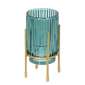  Подсвечник Qwerty Elektra, стекло, 12х8,5 см, сепия 