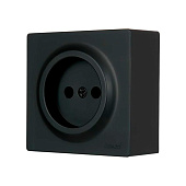  Розетка накладная без заземления, цвет черн. бархат, Lezard LETO 