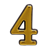 Номер дверной "4" (золото) пластик АЛЛЮР
