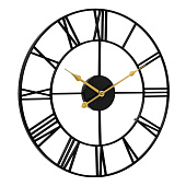  Часы настенные круг d=45,5см, открытая стрелка, корпус чёрный "Классика" Рубин 4848-004 