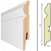  Плинтус напольный МДФ под покраску ART 1101 80мм 2.4м 