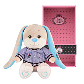 Мягкая игрушка Jack&amp;Lin, Зайчик Жак в джинсовом бомбере, 20 см, в коробке 