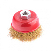 Щетка "чашка" для УШМ 75 мм, М14 латун. витая пров.Matrix Щетка "чашка" для УШМ 75 мм, М14 латун. витая пров.Matrix