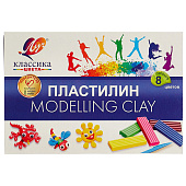 Пластилин 8цв. Классика (Детство) со стеком 160г КК (30) /12с867/ Пластилин 8цв. Классика (Детство) со стеком 160г КК (30) /12с867/