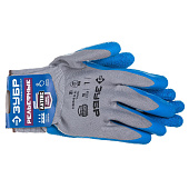 Перчатки с рельефным латексным покрытием, р.9(L), 15класс, противоскользящие, ЗУБР Перчатки с рельефным латексным покрытием, р.9(L), 15класс, противоскользящие, ЗУБР