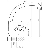  Смеситель для раковины уточка картридж 40 черный 3302у-2 Stomega 