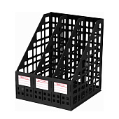 Лоток вертикальный для бумаг Brauberg Maxi Plus, 240 мм, сетчатый, черный, 237013